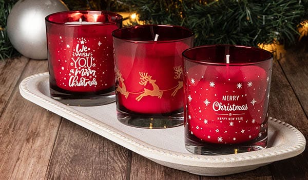 Christmas candles σε ποτήρι