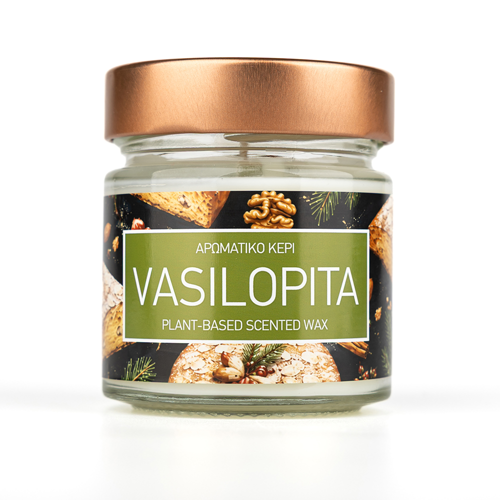 βανίλια - καραμέλα αρωματικό κερί aroma of greece - vasilopita